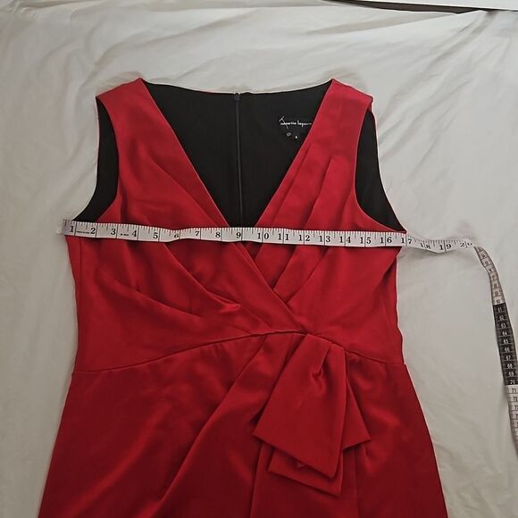 Nanette Lepore Women's V-neck Wrap Dress With Matching Pair Of Earrings 8 Red - Picture 8 of 16